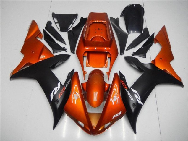 Carénage Moto Yamaha R1 2002-2003 - Orange Noir Carénage Moto Yamaha R1 2002-2003 - Orange Noir