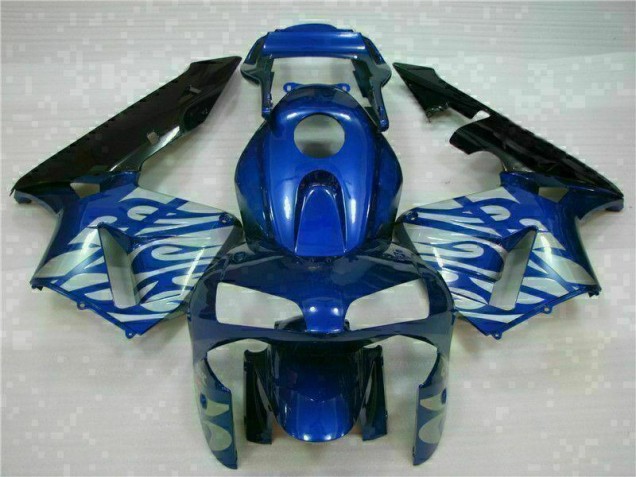 Carénage Moto Honda CBR 600 RR 2003-2004 - Bleu avec Argent Flamme Carénage Moto Honda CBR 600 RR 2003-2004 - Bleu avec Argent Flamme