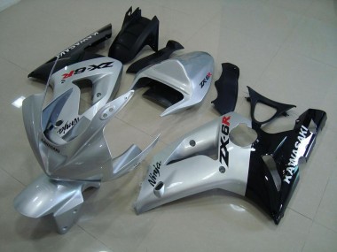 Carénage Moto ZX6R 2003-2004 - Argent Noir