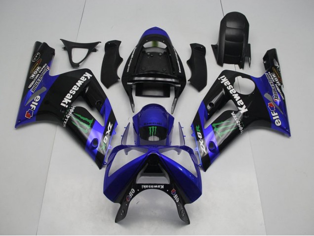 Carénage Moto ZX6R 2003-2004 - Bleu Monster Carénage Moto ZX6R 2003-2004 - Bleu Monster