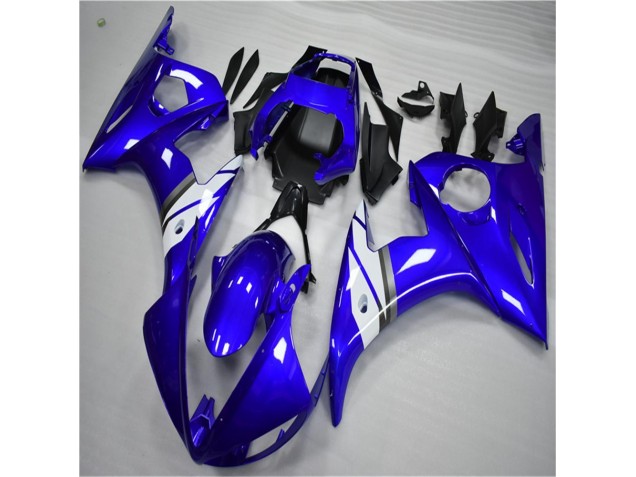 Kit Carénages Motos Complet Yamaha R6 2003-2005 - Bleu Blanc Kit Carénages Motos Complet Yamaha R6 2003-2005 - Bleu Blanc