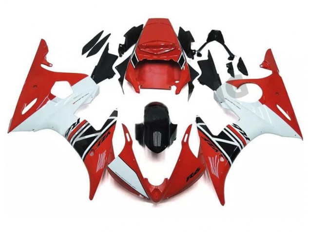 Carénage Moto Yamaha R6 2003-2005 - Rouge Blanc Noir Carénage Moto Yamaha R6 2003-2005 - Rouge Blanc Noir