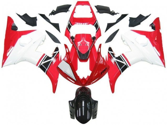 Carénages Moto Yamaha R6 2003-2005 - Rouge Blanc Noir