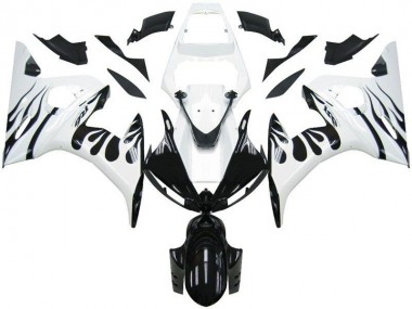 Carénage Moto Yamaha R6 2003-2005 - Blanc Flamme Noir