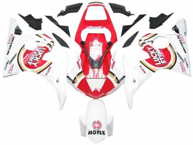 Carénage Moto Yamaha R6 2003-2005 - Blanc Rouge Lucky Strike