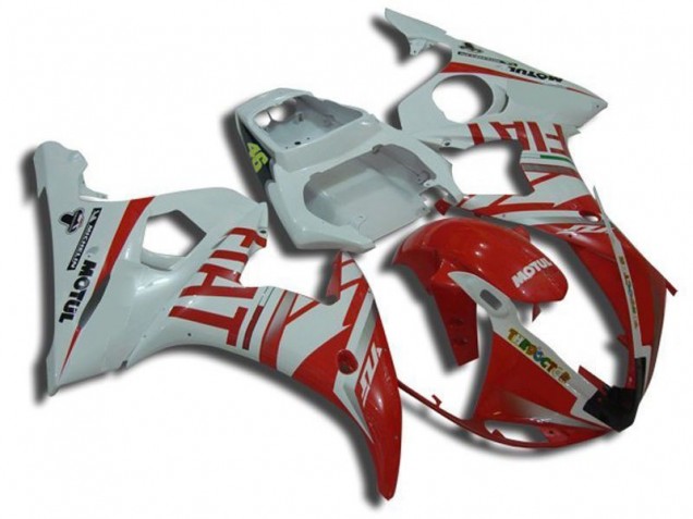 Carénage Moto Yamaha R6 2003-2005 - Blanc Motul Rouge Fiat Carénage Moto Yamaha R6 2003-2005 - Blanc Motul Rouge Fiat