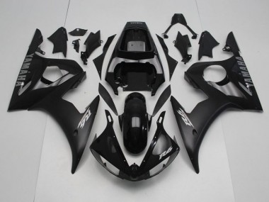 Carénage Moto Yamaha R6 2003-2005 - Noir avec Argent Décalque