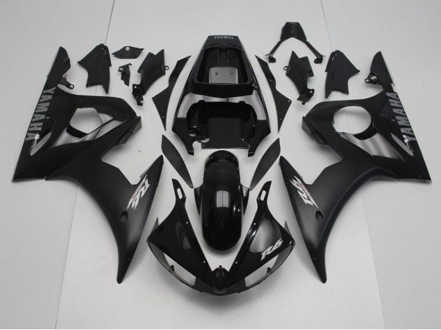 Carénage Moto Yamaha R6 2003-2005 - Noir avec Argent Décalque Carénage Moto Yamaha R6 2003-2005 - Noir avec Argent Décalque