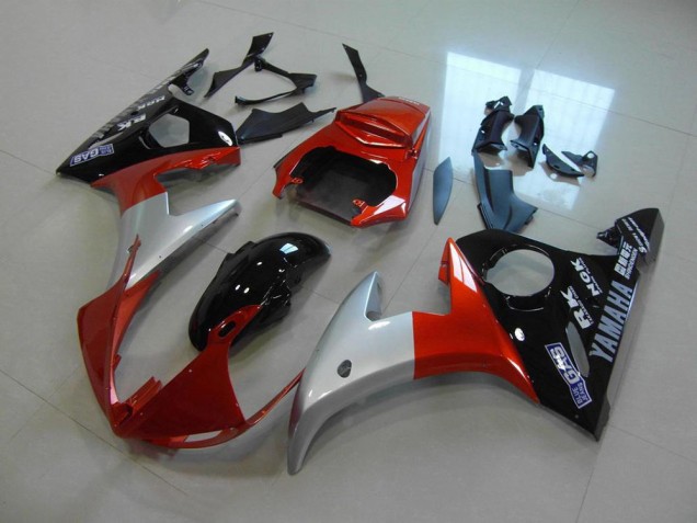 Carénage Moto Yamaha R6 2003-2005 - Orange Argent Noir Carénage Moto Yamaha R6 2003-2005 - Orange Argent Noir
