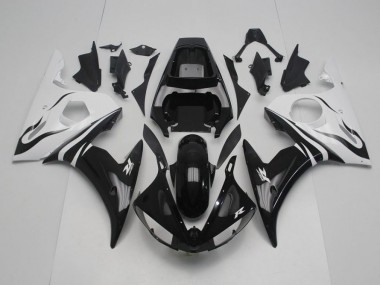Carénage Moto Yamaha R6 2003-2005 - Noir et Blanc