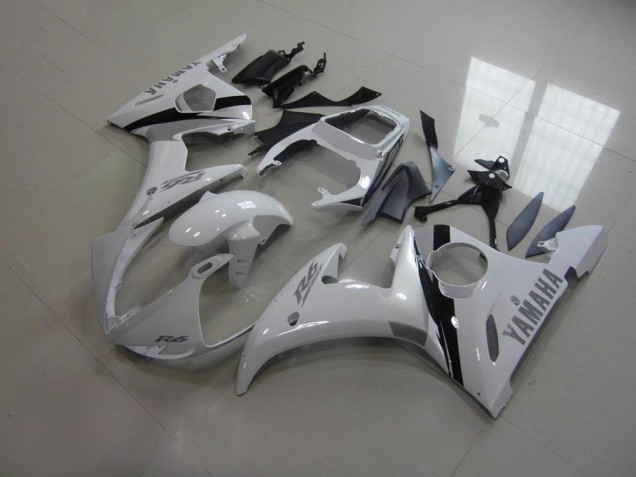 Carénage Moto Yamaha R6 2003-2005 - Blanc et Gris Décalque Carénage Moto Yamaha R6 2003-2005 - Blanc et Gris Décalque