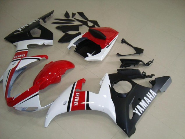 Carénage Moto Yamaha R6 2003-2005 - Rouge Blanc Noir Mat Carénage Moto Yamaha R6 2003-2005 - Rouge Blanc Noir Mat