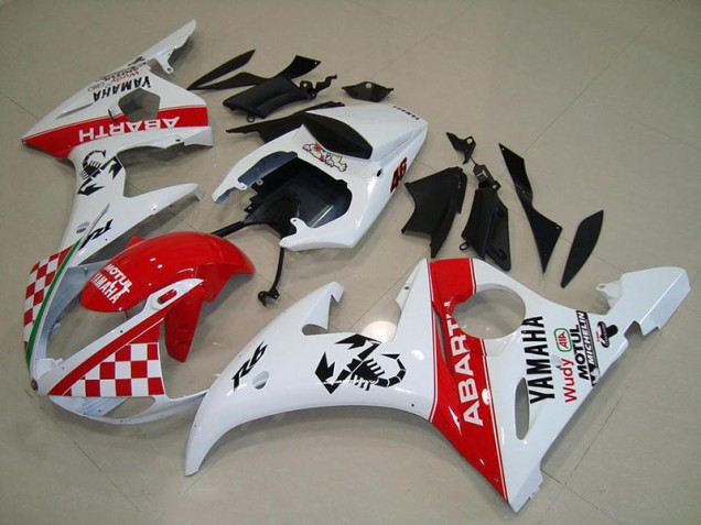 Kit Carénages Motos Complet Yamaha R6 2003-2005 - Rouge Blanc Kit Carénages Motos Complet Yamaha R6 2003-2005 - Rouge Blanc
