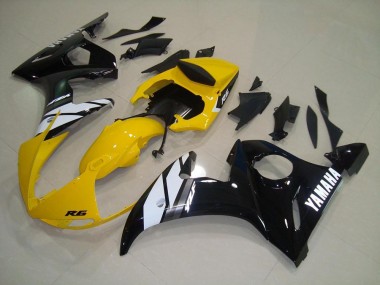 Carénage Moto Yamaha R6 2003-2005 - Jaune Noir