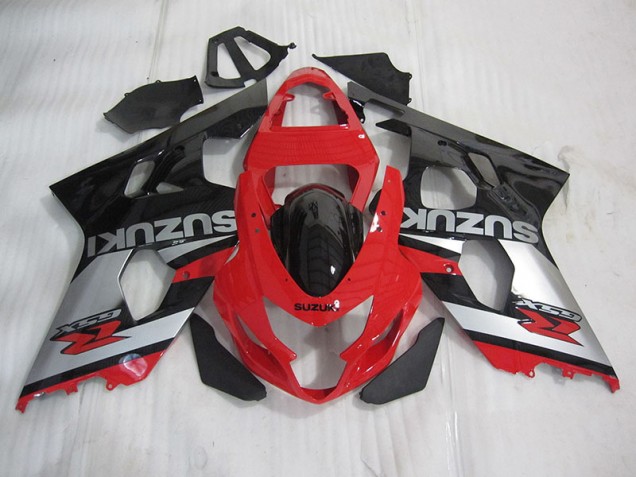 Carénage Moto Suzuki GSXR 600 K4 2004-2005 - Rouge Noir Argent Carénage Moto Suzuki GSXR 600 K4 2004-2005 - Rouge Noir Argent