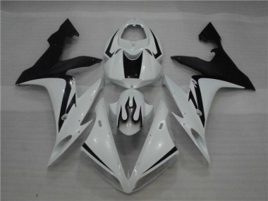 Carénage Moto Yamaha R1 2004-2006 - Blanc Noir Flamme