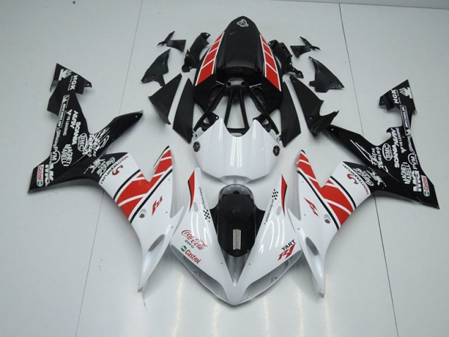 Carénage Moto Yamaha R1 2004-2006 - Blanc Noir Décalque Carénage Moto Yamaha R1 2004-2006 - Blanc Noir Décalque