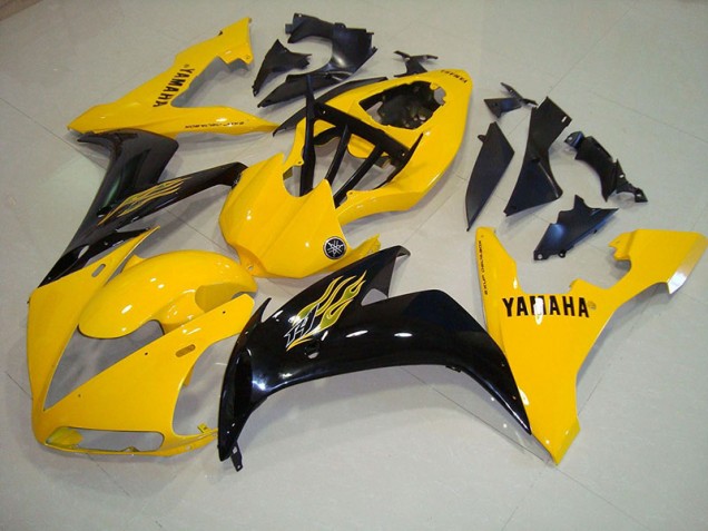 Carénage Moto Yamaha R1 2004-2006 - Jaune Noir Flamme Carénage Moto Yamaha R1 2004-2006 - Jaune Noir Flamme