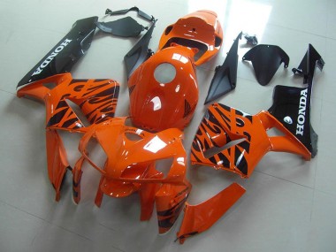 Carénage Moto Honda CBR 600 RR 2005-2006 - Orange Noir Flamme