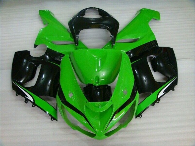 Carénage Moto ZX6R 2005-2006 - Vert Blanc Noir Carénage Moto ZX6R 2005-2006 - Vert Blanc Noir