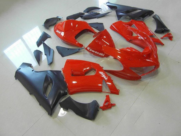 Carénage Moto ZX6R 2005-2006 - Rouge et Noir Mat Carénage Moto ZX6R 2005-2006 - Rouge et Noir Mat