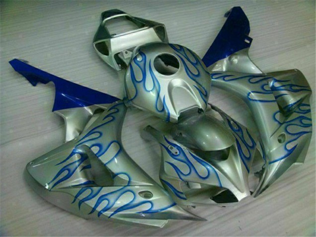 Carénage Moto Honda CBR 1000 RR 2006-2007 - Bleu Flamme Argent Carénage Moto Honda CBR 1000 RR 2006-2007 - Bleu Flamme Argent