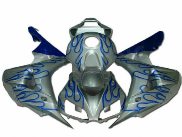 Carénage Moto Honda CBR 1000 RR 2006-2007 - Bleu Flamme Argent Carénage Moto Honda CBR 1000 RR 2006-2007 - Bleu Flamme Argent