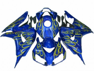 Carénage Moto Honda CBR 1000 RR 2006-2007 - Jaune Flamme Bleu