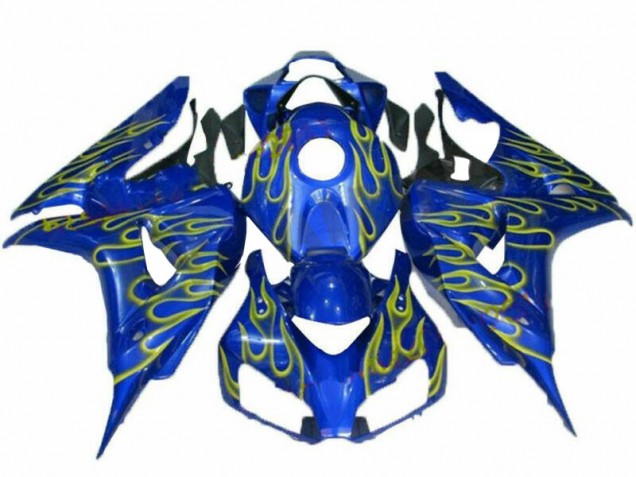Carénage Moto Honda CBR 1000 RR 2006-2007 - Jaune Flamme Bleu Carénage Moto Honda CBR 1000 RR 2006-2007 - Jaune Flamme Bleu