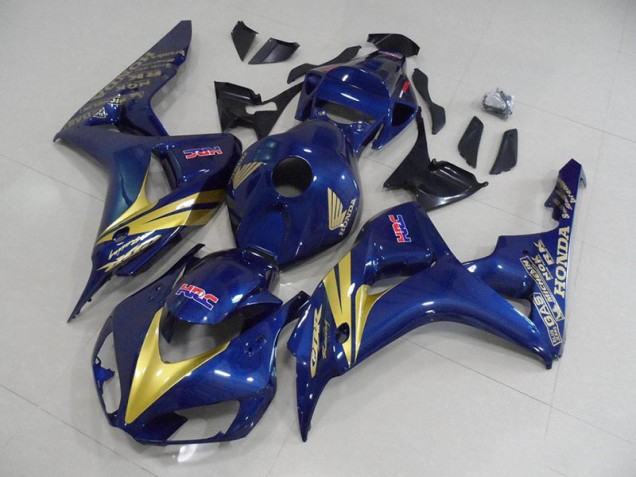 Carénage Moto Honda CBR 1000 RR 2006-2007 - Bleu Foncé avec Or Bande Carénage Moto Honda CBR 1000 RR 2006-2007 - Bleu Foncé avec Or Bande