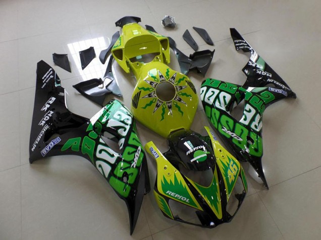 Carénage Moto Honda CBR 1000 RR 2006-2007 - Vert Jaune Rossi