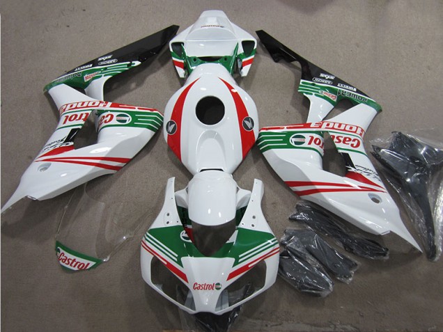 Carénage Moto Honda CBR 1000 RR 2006-2007 - Blanc Vert Rouge Castrol Carénage Moto Honda CBR 1000 RR 2006-2007 - Blanc Vert Rouge Castrol