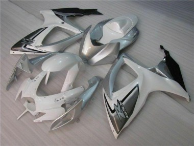 Kit Carénages Motos Complet Suzuki GSXR 600 / 750 K6 2006-2007 - Blanc Argent
