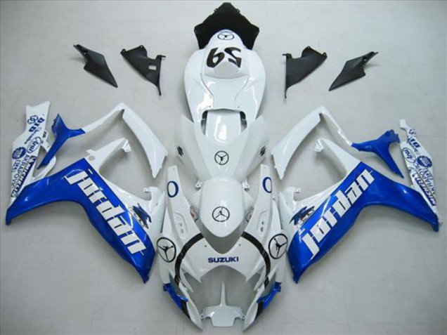 Carénage Moto Suzuki GSXR 600 K6 2006-2007 - Blanc Bleu Jordan Carénage Moto Suzuki GSXR 600 K6 2006-2007 - Blanc Bleu Jordan