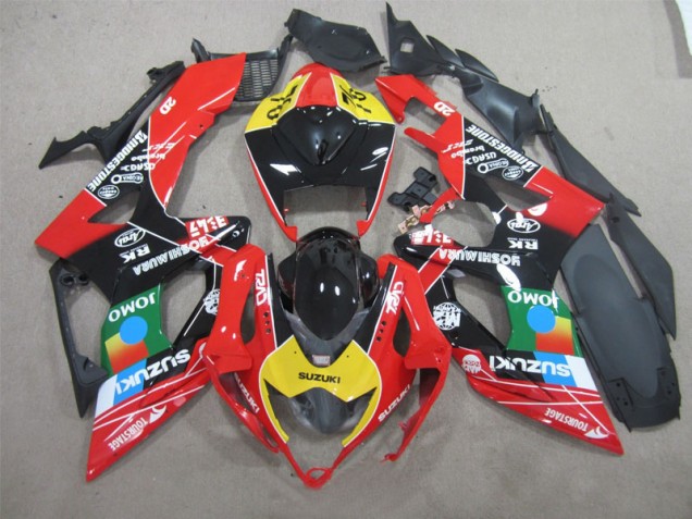Carénage Moto Suzuki GSXR 600 K6 2006-2007 - Noir Rouge Jaune Jomo