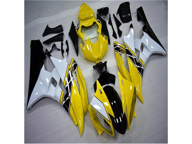 Carénage Moto Yamaha R6 2006-2007 - Jaune Blanc Noir Carénage Moto Yamaha R6 2006-2007 - Jaune Blanc Noir