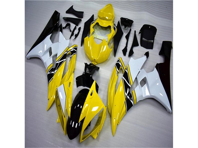 Carénage Moto Yamaha R6 2006-2007 - Jaune Blanc Noir Carénage Moto Yamaha R6 2006-2007 - Jaune Blanc Noir