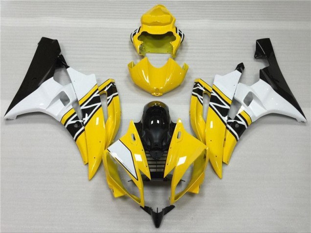 Carénage Moto Yamaha R6 2006-2007 - Jaune Blanc Noir Carénage Moto Yamaha R6 2006-2007 - Jaune Blanc Noir