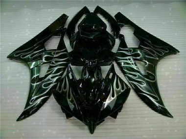 Carénage Moto Yamaha R6 2006-2007 - Argent Flamme Noir