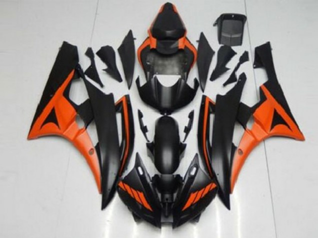 Carénages Moto Yamaha R6 2006-2007 - Orange Noir Carénages Moto Yamaha R6 2006-2007 - Orange Noir