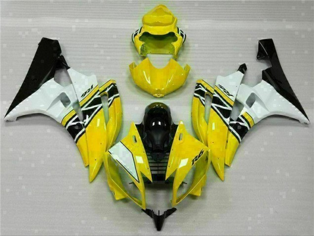 Carénages Moto Yamaha R6 2006-2007 - Jaune Blanc Noir Carénages Moto Yamaha R6 2006-2007 - Jaune Blanc Noir