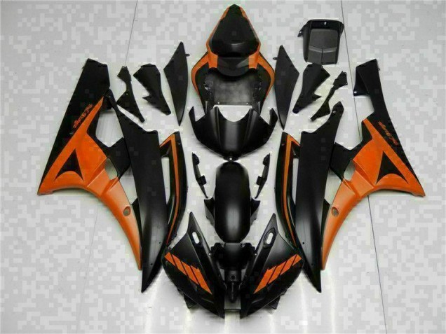 Carénage Moto Yamaha R6 2006-2007 - Orange Noir Carénage Moto Yamaha R6 2006-2007 - Orange Noir