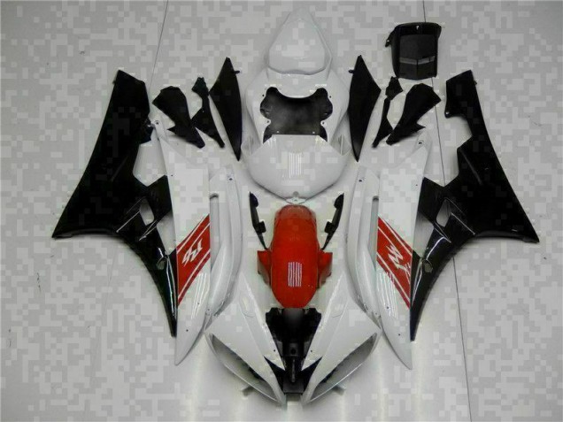 Carrosserie Moto Yamaha R6 2006-2007 - Blanc Noir Carrosserie Moto Yamaha R6 2006-2007 - Blanc Noir