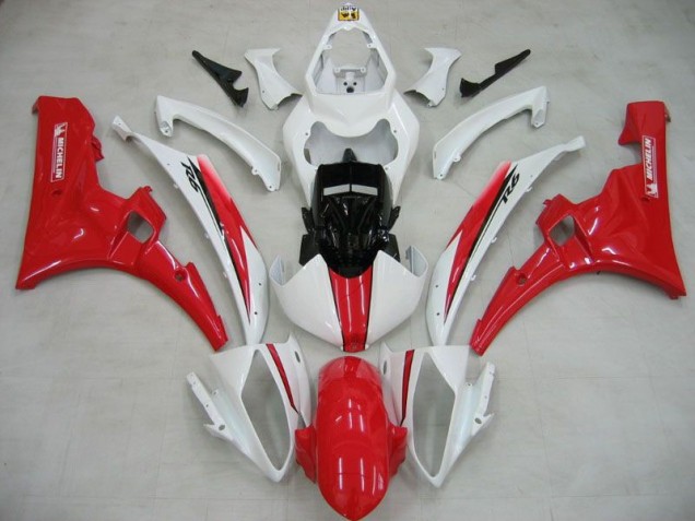 Carénage Moto Yamaha R6 2006-2007 - Blanc Rouge Michelin Carénage Moto Yamaha R6 2006-2007 - Blanc Rouge Michelin