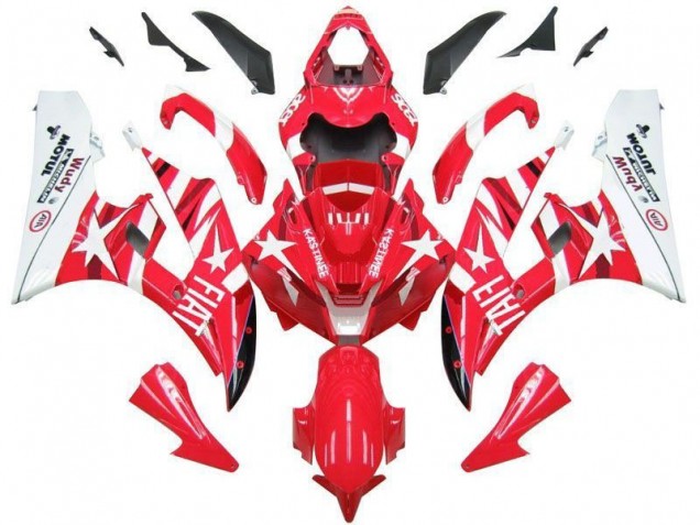Carénage Moto Yamaha R6 2006-2007 - Rouge Blanc Star Fiat Carénage Moto Yamaha R6 2006-2007 - Rouge Blanc Star Fiat