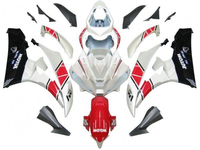 Carénage Moto Yamaha R6 2006-2007 - Blanc Rouge Noir