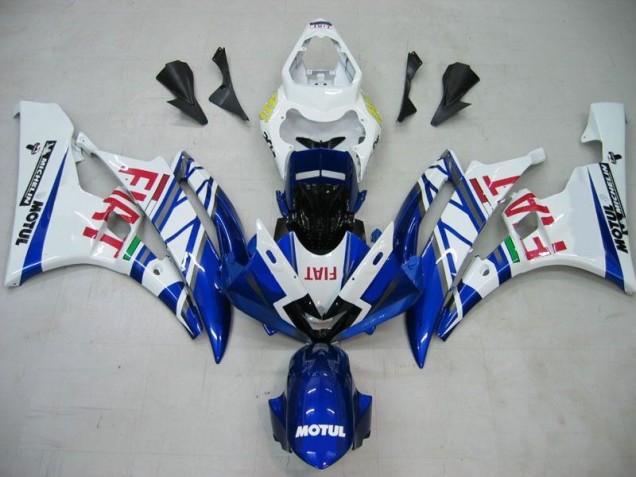 Carénage Moto Yamaha R6 2006-2007 - Bleu Blanc Motul Rouge Fiat Carénage Moto Yamaha R6 2006-2007 - Bleu Blanc Motul Rouge Fiat