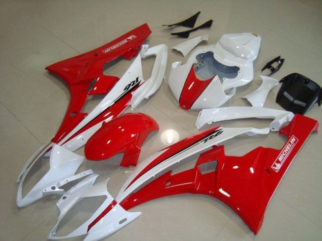 Carénage Moto Yamaha R6 2006-2007 - Rouge Blanc Carénage Moto Yamaha R6 2006-2007 - Rouge Blanc