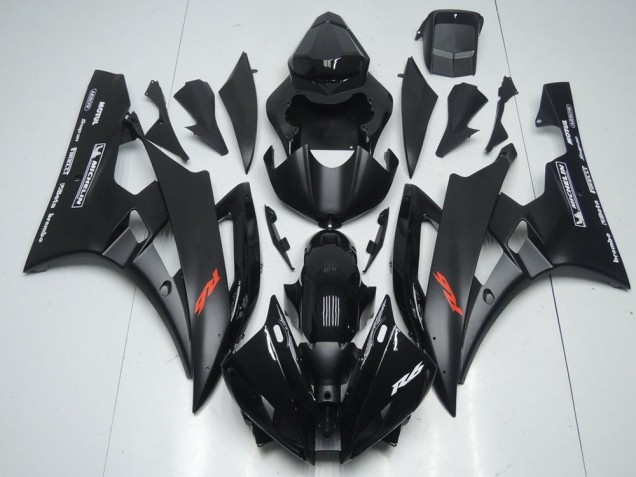 Carénage Moto Yamaha R6 2006-2007 - Noir Mat et Noir Brillant Carénage Moto Yamaha R6 2006-2007 - Noir Mat et Noir Brillant