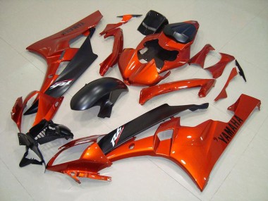 Carénage Moto Yamaha R6 2006-2007 - Orange Noir Mat